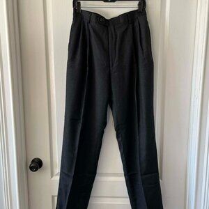Black Pleated Wool Trousers Men's size 35R